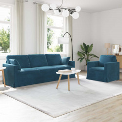 Zestaw Sof 2 pcs Niebieski 228 x 78 x 80 cm Aksamit
