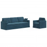 Zestaw Sof 2 pcs Niebieski 228 x 78 x 80 cm Aksamit