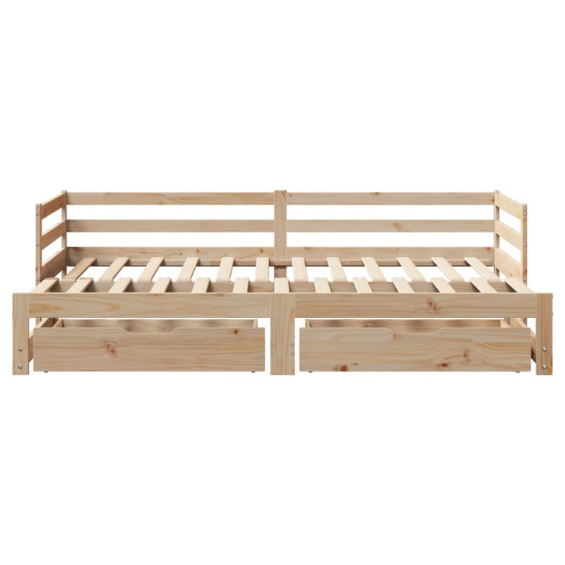 Sofa rozsuwana z szufladami, bez materaca, 90x190 cm