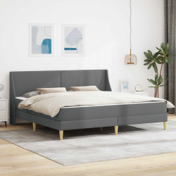 Rama łóżka z materacem Ciemnoszary 180 x 200 cm Poliester