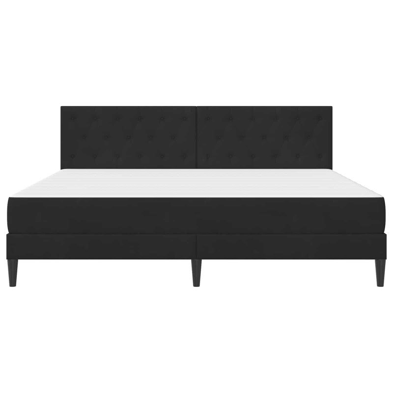 Rama łóżka z materacem Z zagłówkiem Czarny 200 x 200 cm Aksamit