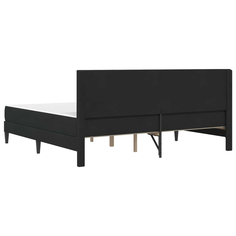 Rama łóżka z materacem Z zagłówkiem Czarny 200 x 200 cm Aksamit