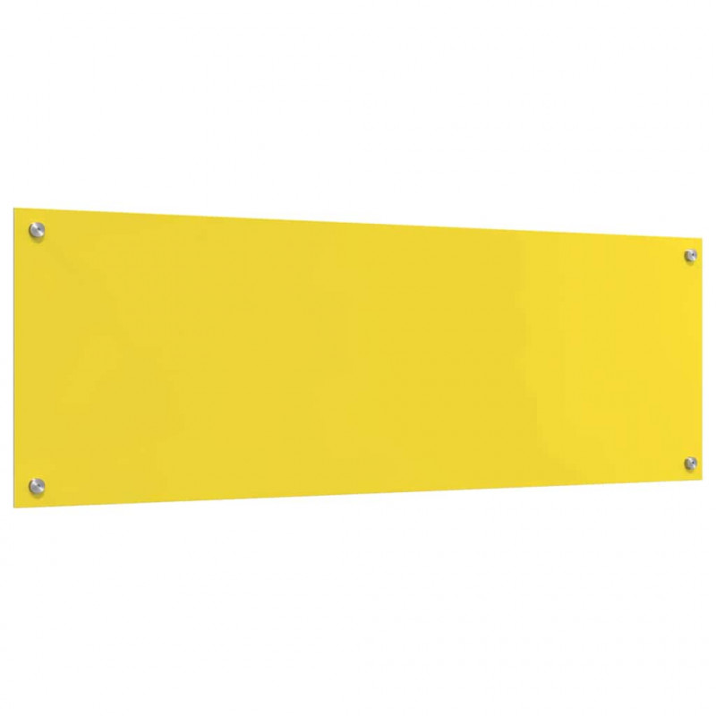 Panel kuchenny 2 pcs Żółty 120 x 40 cm szkło hartowane