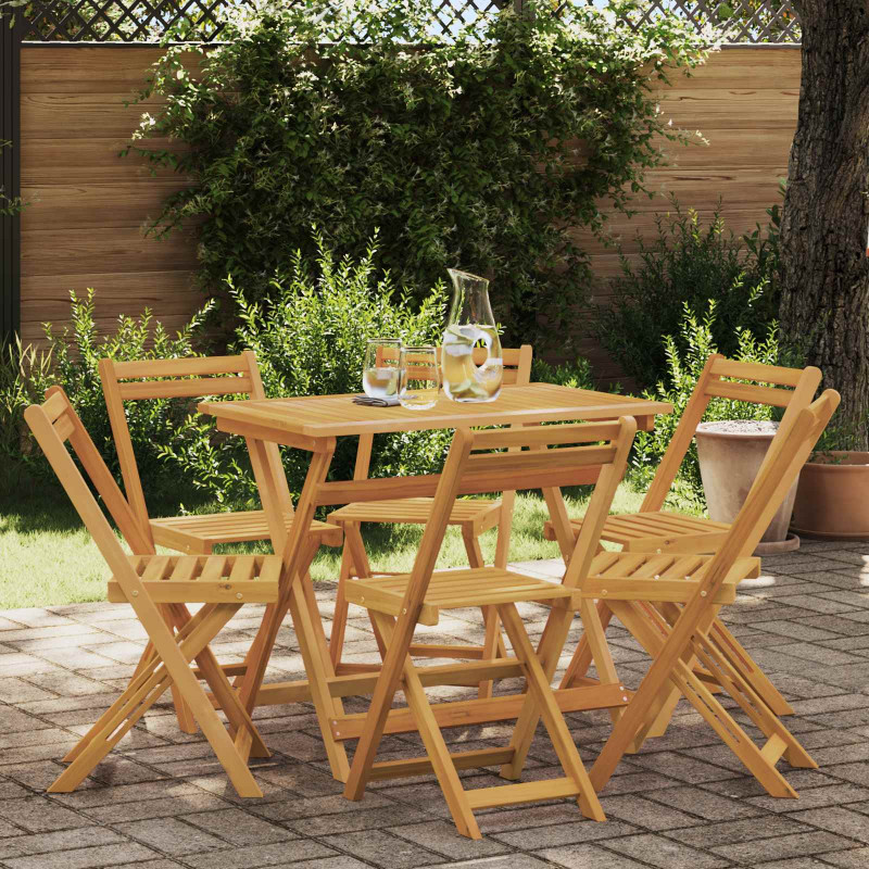 Składane krzesła ogrodowe 6 pcs Naturalny 40 x 53 x 80 cm