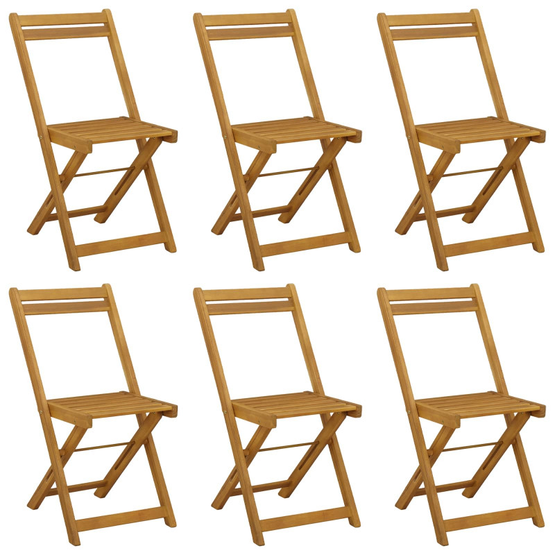 Składane krzesła ogrodowe 6 pcs Naturalny 40 x 53 x 80 cm