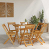 Składane krzesła ogrodowe 6 pcs Naturalny 40 x 53 x 80 cm