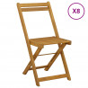 Krzesła Bistro na Zewnątrz 8 pcs naturalny 40 x 53 x 80 cm