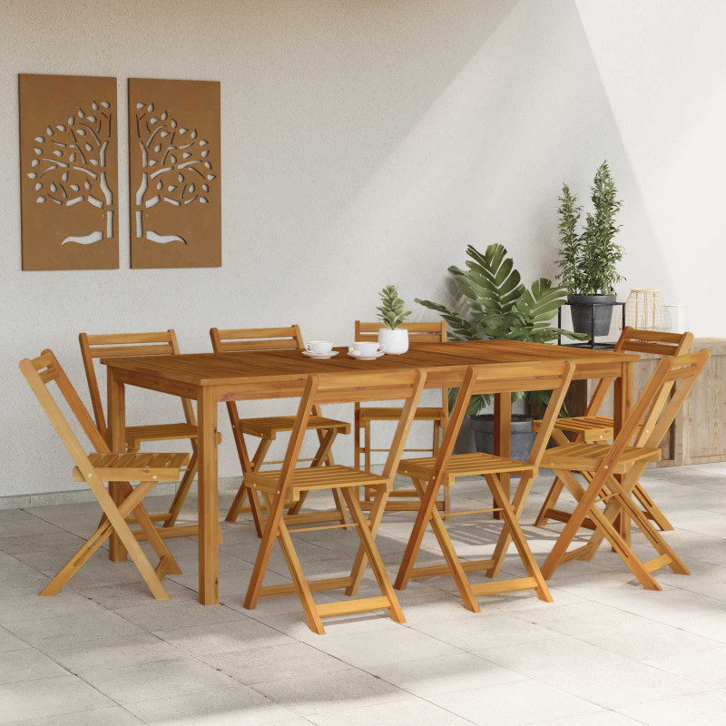 Krzesła Bistro na Zewnątrz 8 pcs naturalny 40 x 53 x 80 cm