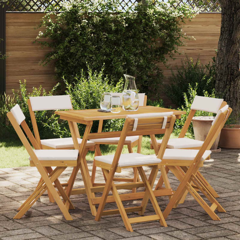 Krzesła Bistro na Zewnątrz 6 pcs kremowobiały 40 x 53 x 80 cm