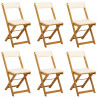 Krzesła Bistro na Zewnątrz 6 pcs kremowobiały 40 x 53 x 80 cm