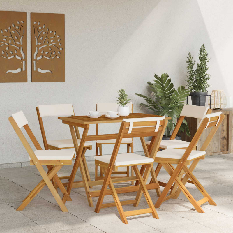 Krzesła Bistro na Zewnątrz 6 pcs kremowobiały 40 x 53 x 80 cm