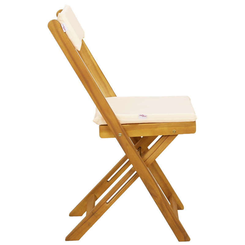 Krzesła Bistro na Zewnątrz 6 pcs kremowobiały 40 x 53 x 80 cm