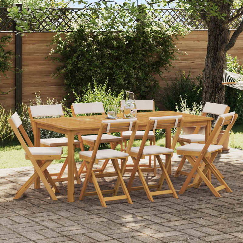 Krzesła Bistro na Zewnątrz 8 pcs kremowobiały 40 x 53 x 80 cm