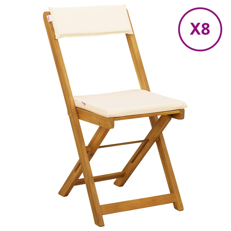 Krzesła Bistro na Zewnątrz 8 pcs kremowobiały 40 x 53 x 80 cm