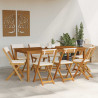 Krzesła Bistro na Zewnątrz 8 pcs kremowobiały 40 x 53 x 80 cm