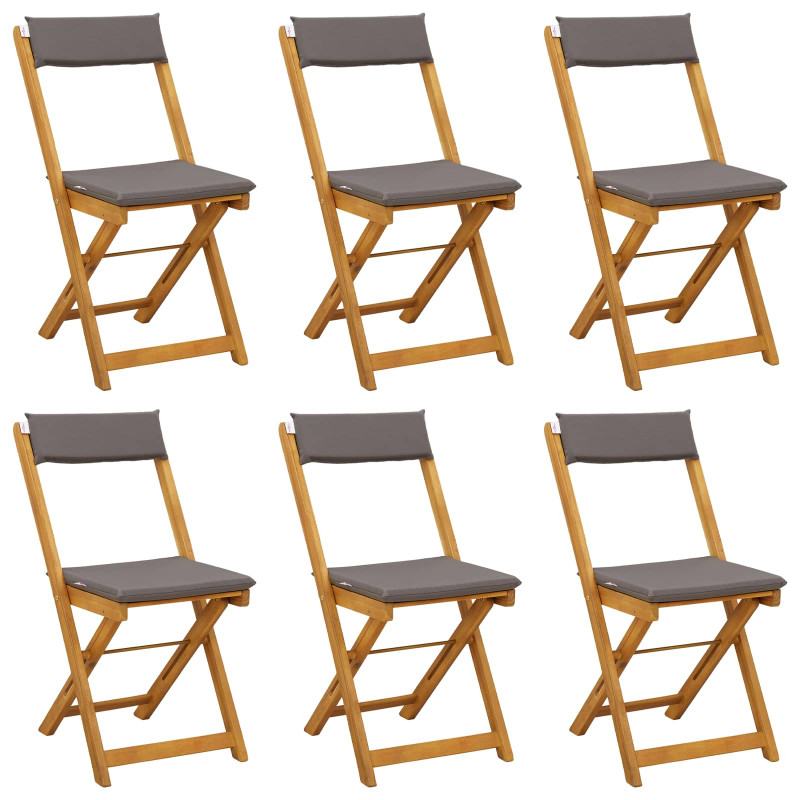 Krzesła Bistro na Zewnątrz 6 pcs ciemnoszary 40 x 53 x 80 cm