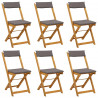 Krzesła Bistro na Zewnątrz 6 pcs ciemnoszary 40 x 53 x 80 cm