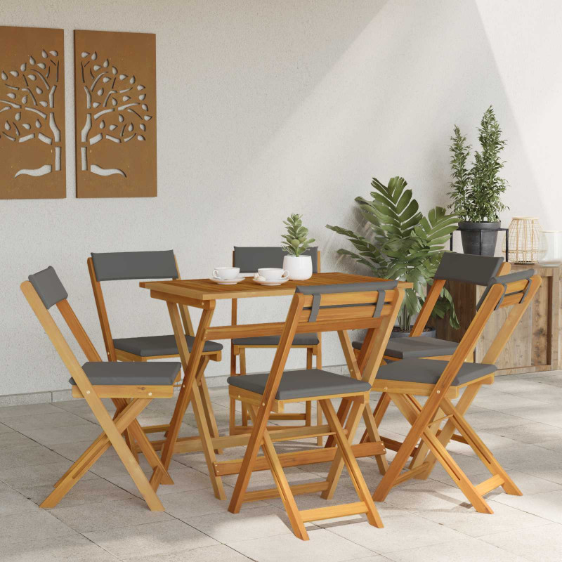 Krzesła Bistro na Zewnątrz 6 pcs ciemnoszary 40 x 53 x 80 cm