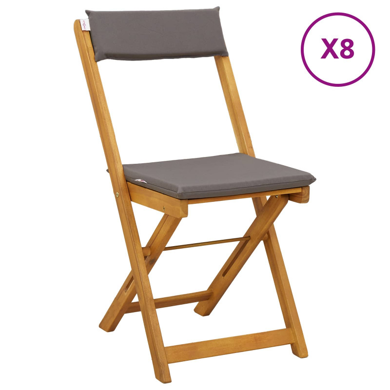 Krzesła Bistro na Zewnątrz 8 pcs ciemnoszary 40 x 53 x 80 cm