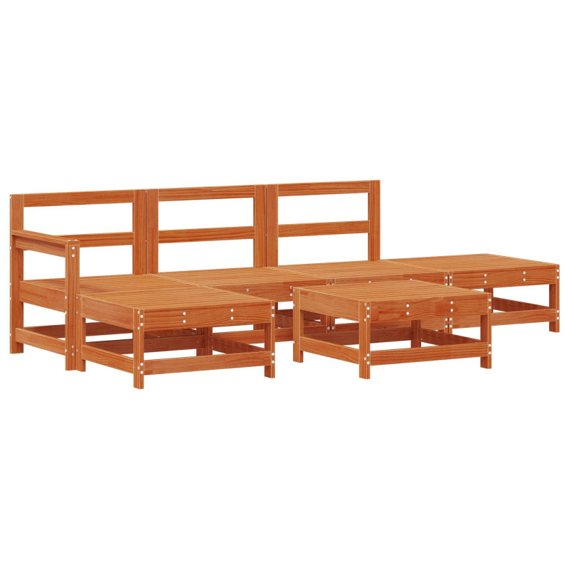 Zestaw wypoczynkowy w ogrodzie 6 pcs Woskowy Brąz
