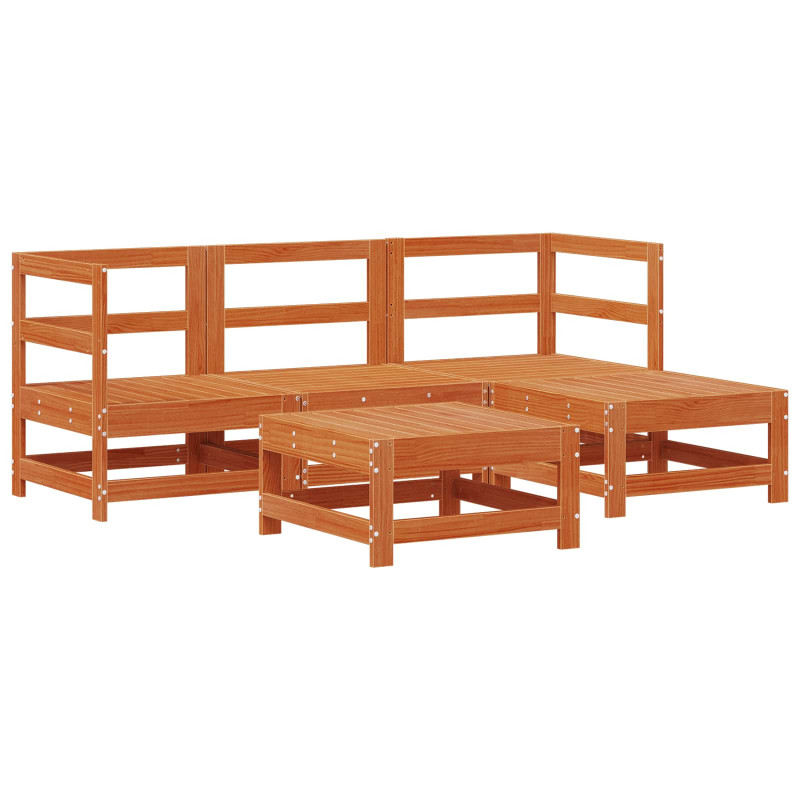 Zestaw wypoczynkowy w ogrodzie 5 pcs Woskowy Brąz