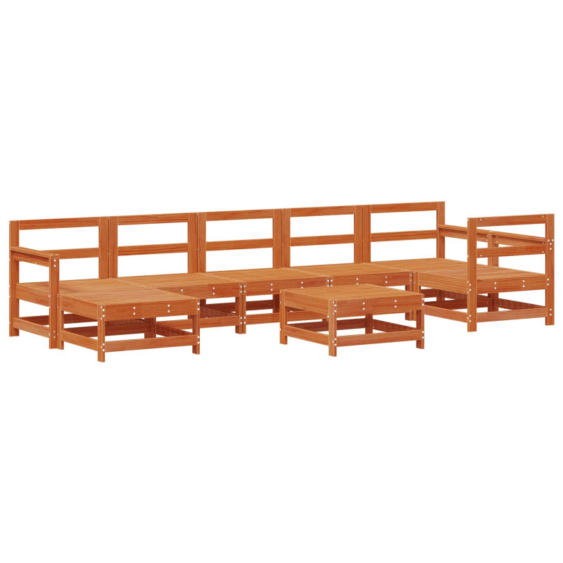 Zestaw wypoczynkowy w ogrodzie 8 pcs Woskowy Brąz