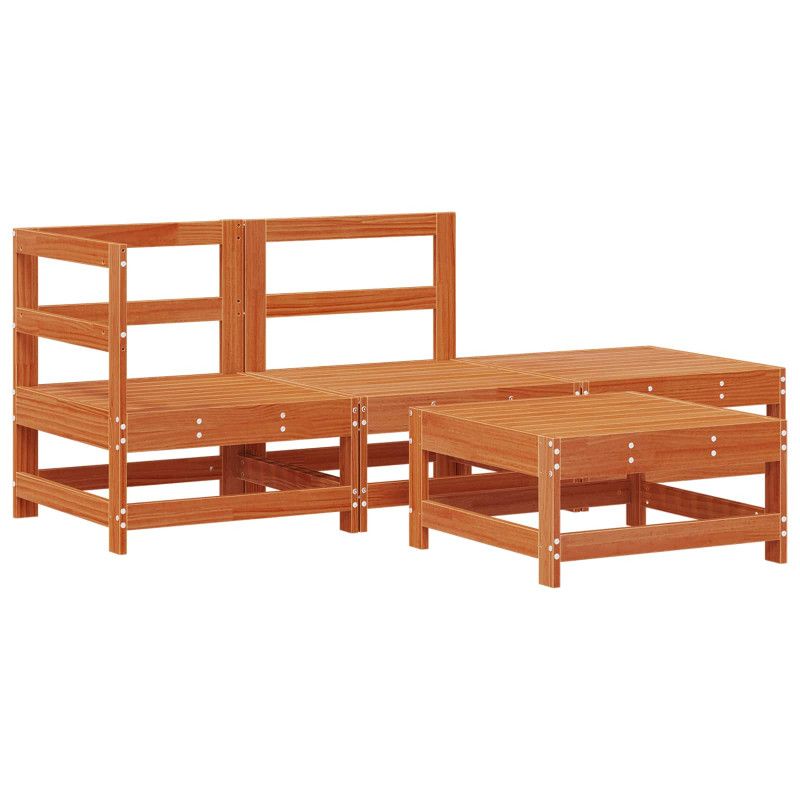 Zestaw wypoczynkowy w ogrodzie 4 pcs Woskowy Brąz