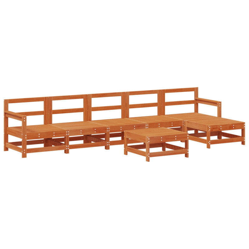 Zestaw wypoczynkowy w ogrodzie 7 pcs Woskowy Brąz