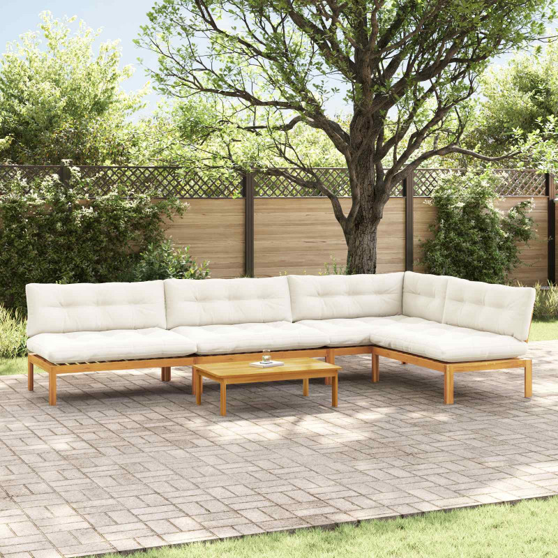 5 Sztuka Jednostki sofy z palet ogrodowych Lite Drewno Akacji