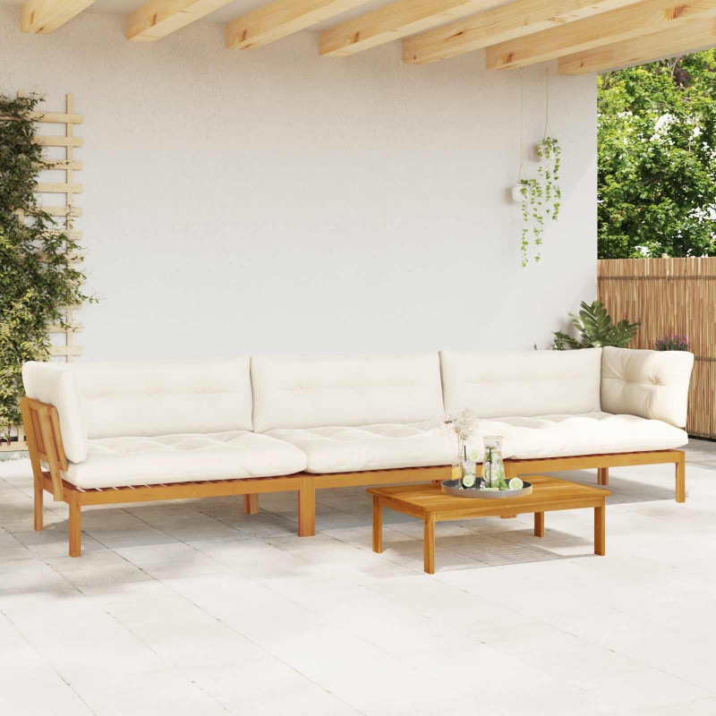 4 Sztuka Jednostki sofy z palet ogrodowych Lite Drewno Akacji