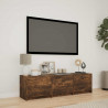 Szafka RTV z LED z LED z szufladą Dąb Wędzony 140 x 34 x 40 cm