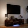 Szafka RTV z LED z LED z szufladą Dąb Wędzony 140 x 34 x 40 cm