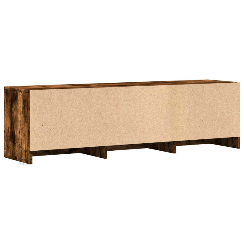 Szafka RTV z LED z LED z szufladą Dąb Wędzony 140 x 34 x 40 cm