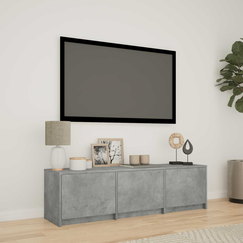 Szafka RTV z LED z LED Betonowy Szary 140 x 34 x 40 cm