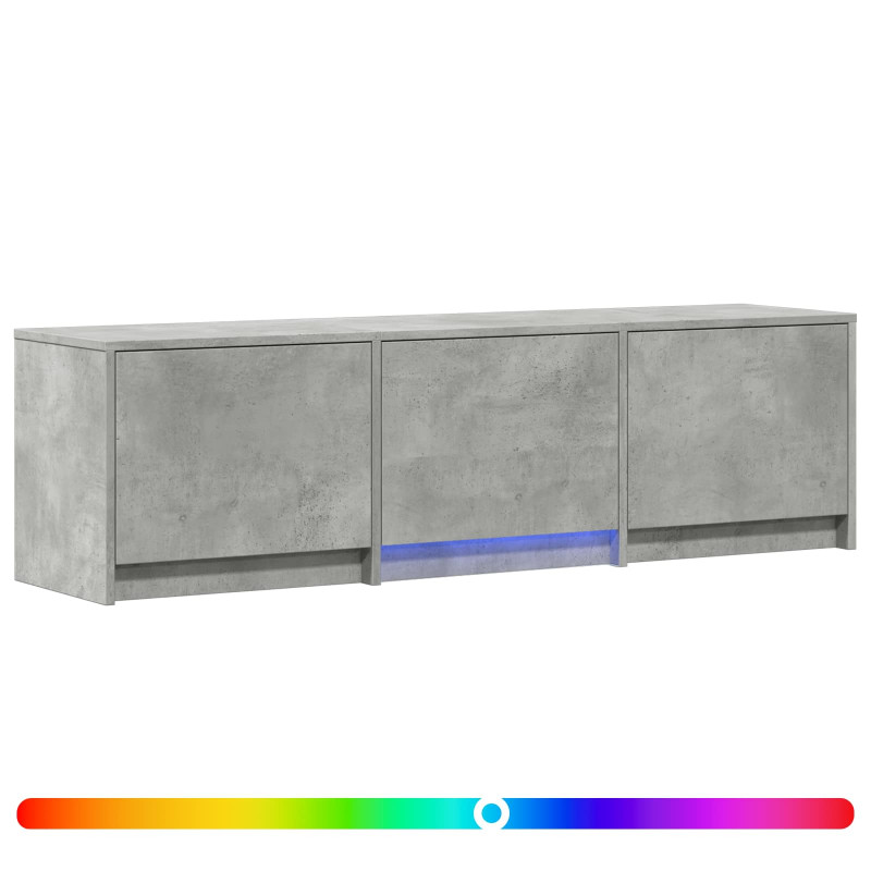 Szafka RTV z LED z LED Betonowy Szary 140 x 34 x 40 cm