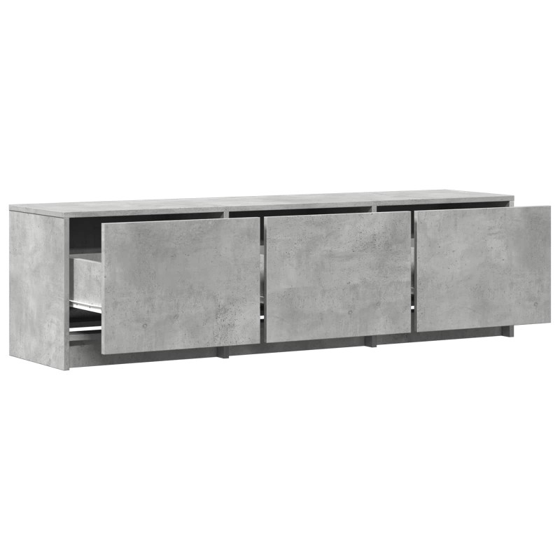 Szafka RTV z LED z LED Betonowy Szary 140 x 34 x 40 cm