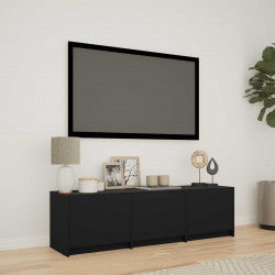 Szafka RTV z LED Czarny 140 x 34 x 40 cm Drewno inżynieryjne