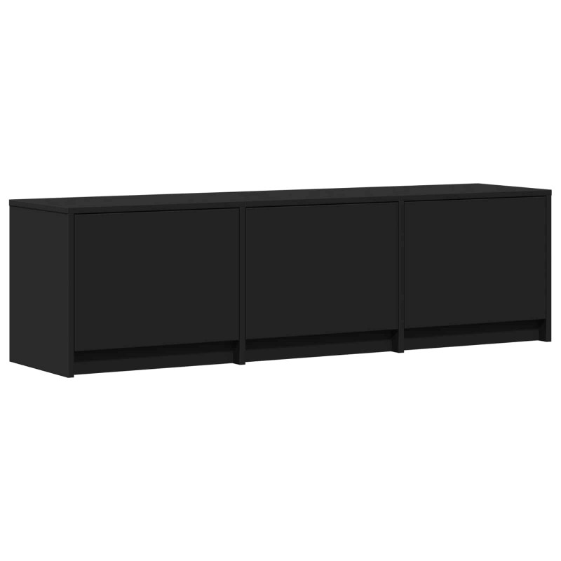 Szafka RTV z LED Czarny 140 x 34 x 40 cm Drewno inżynieryjne