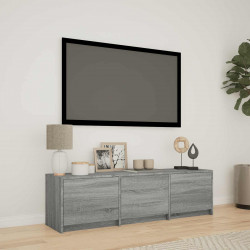 Szafka RTV z LED z LED z szufladą Szary Sonoma 140 x 34 x 40 cm