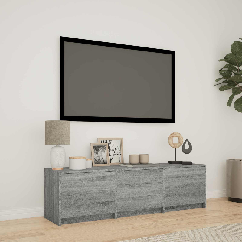 Szafka RTV z LED z LED z szufladą Szary Sonoma 140 x 34 x 40 cm