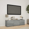 Szafka RTV z LED z LED z szufladą Szary Sonoma 140 x 34 x 40 cm