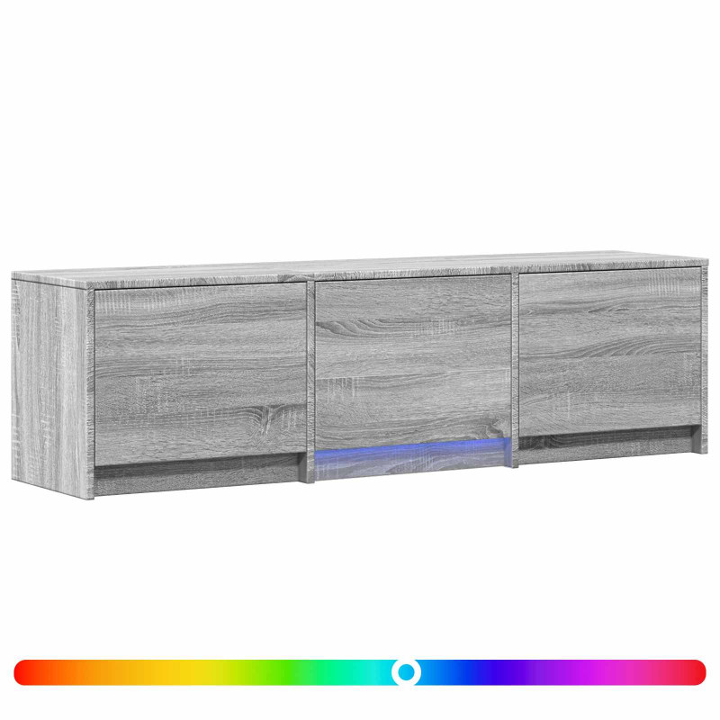 Szafka RTV z LED z LED z szufladą Szary Sonoma 140 x 34 x 40 cm