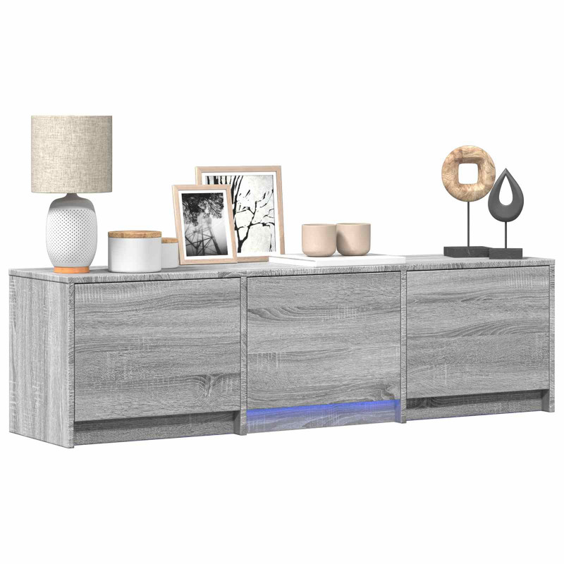 Szafka RTV z LED z LED z szufladą Szary Sonoma 140 x 34 x 40 cm