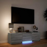 Szafka RTV z LED z LED z szufladą Szary Sonoma 140 x 34 x 40 cm