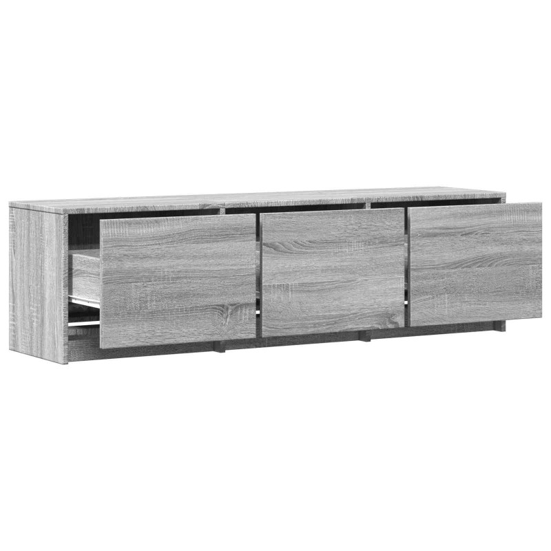 Szafka RTV z LED z LED z szufladą Szary Sonoma 140 x 34 x 40 cm