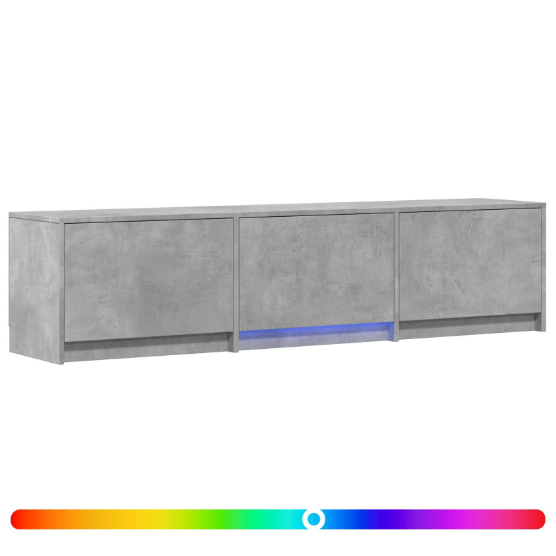 Szafka RTV z LED z LED Betonowy Szary 165 x 34 x 40 cm