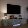 Szafka RTV z LED z LED Betonowy Szary 165 x 34 x 40 cm