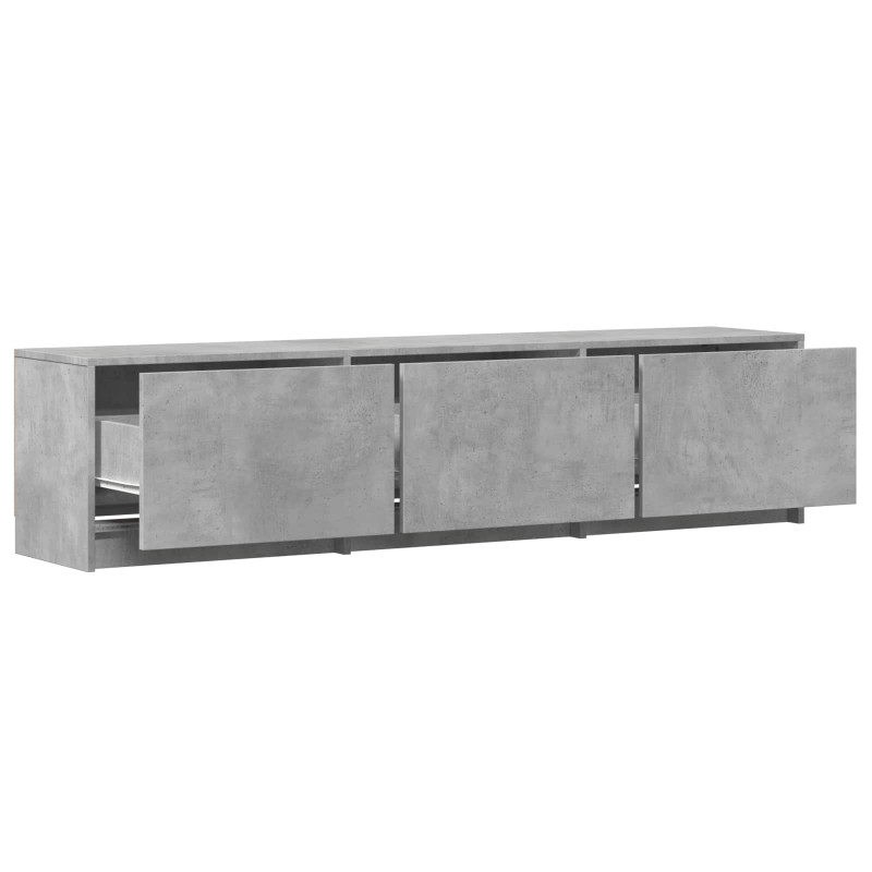 Szafka RTV z LED z LED Betonowy Szary 165 x 34 x 40 cm