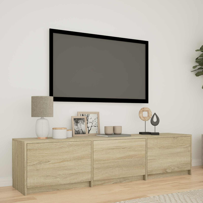Szafka RTV z LED z LED z szufladą Dąb Sonoma 165 x 34 x 40 cm