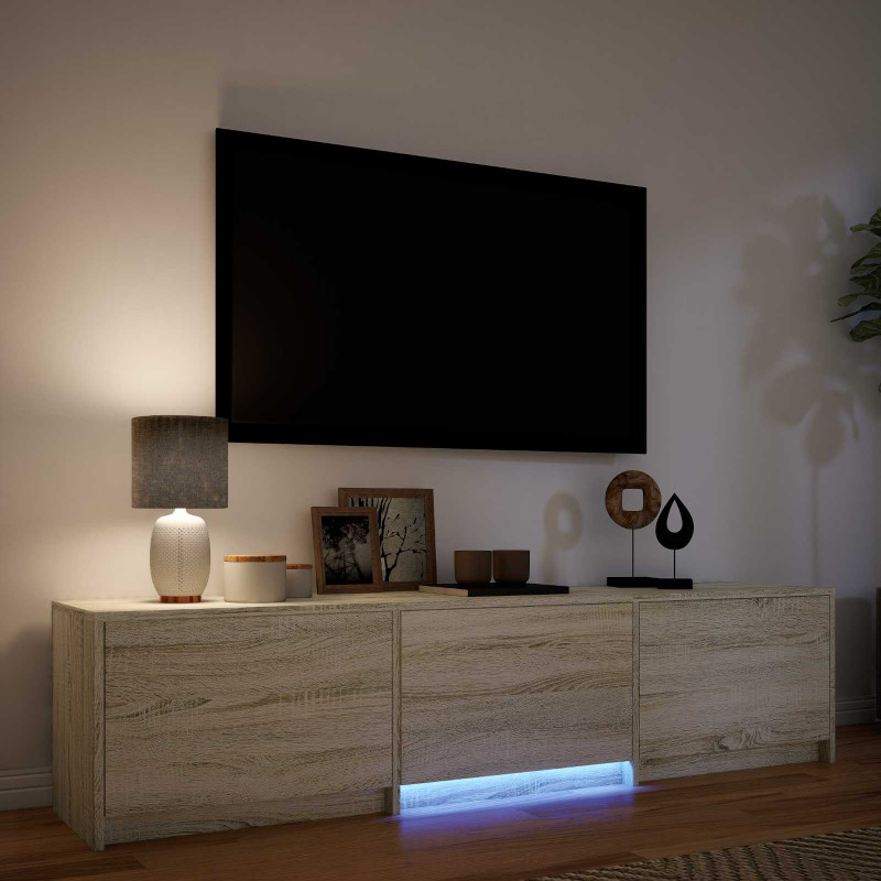 Szafka RTV z LED z LED z szufladą Dąb Sonoma 165 x 34 x 40 cm